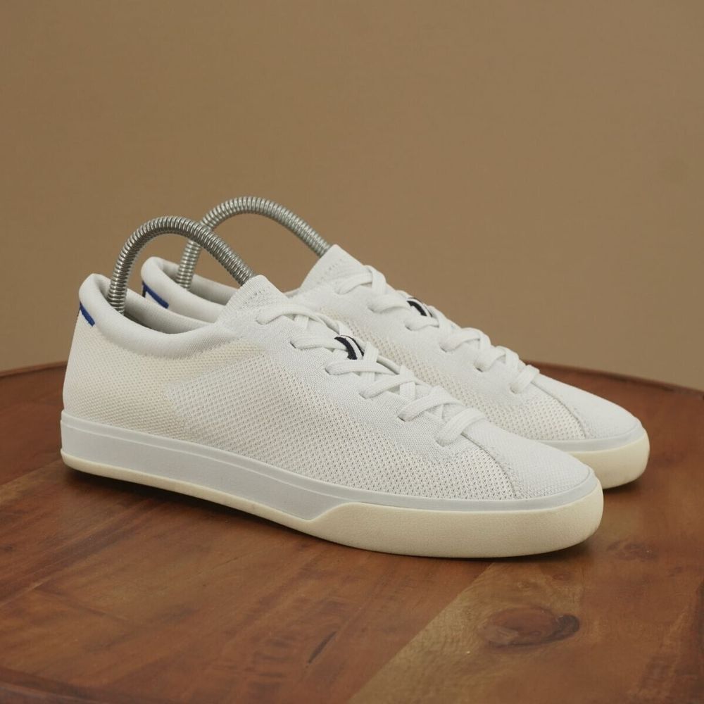 Rothy's White Knit Low-Top Sneakers with Cream Sole